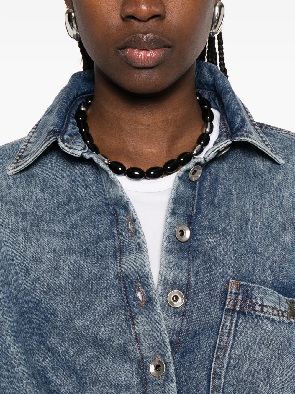 Patrizia Pepe Button Denim Shirt Dress