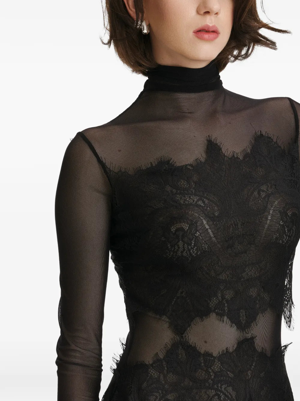 2310 Studio Lace Mock Neck Maxi Dress
