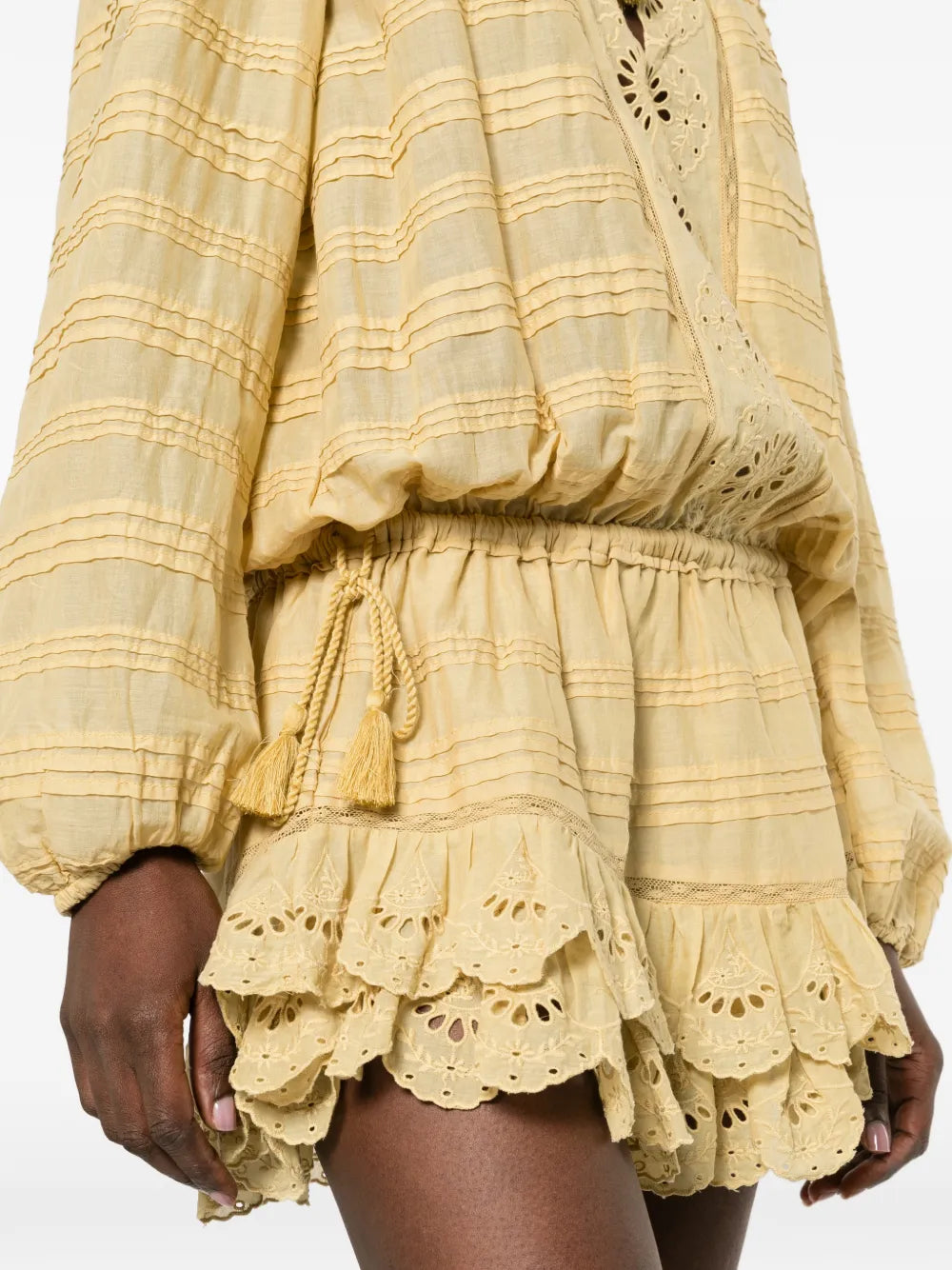 Marant Etoile Long Sleeve Ruffled Mini Dress