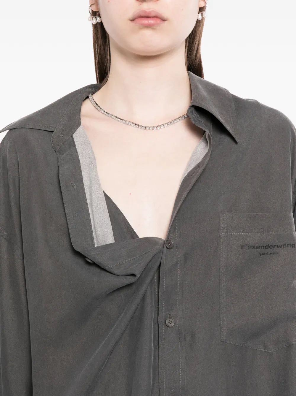 Alexander Wang Logo Print Shirt Dress