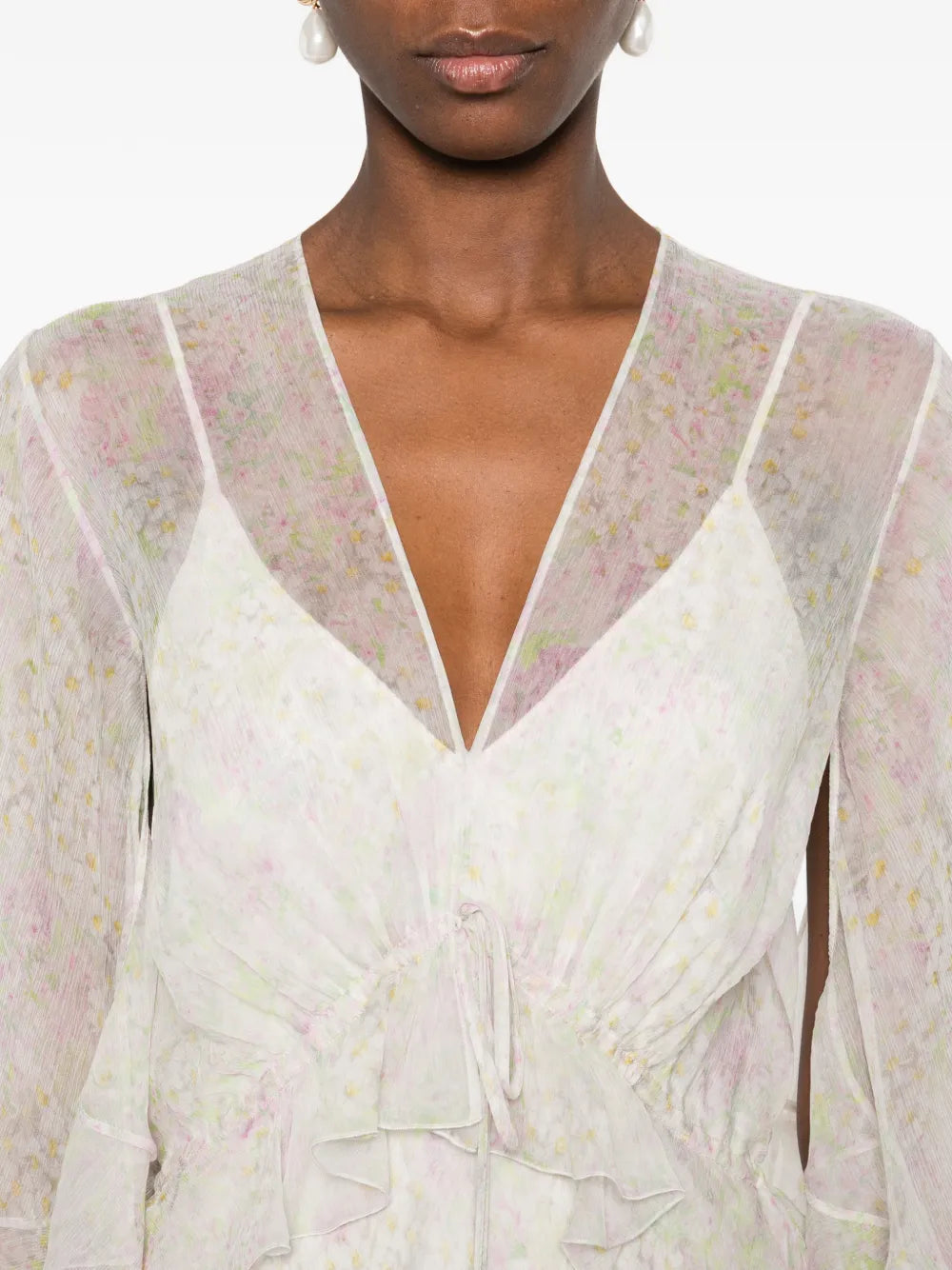 Alberta Ferretti Floral Detail Maxi Dress