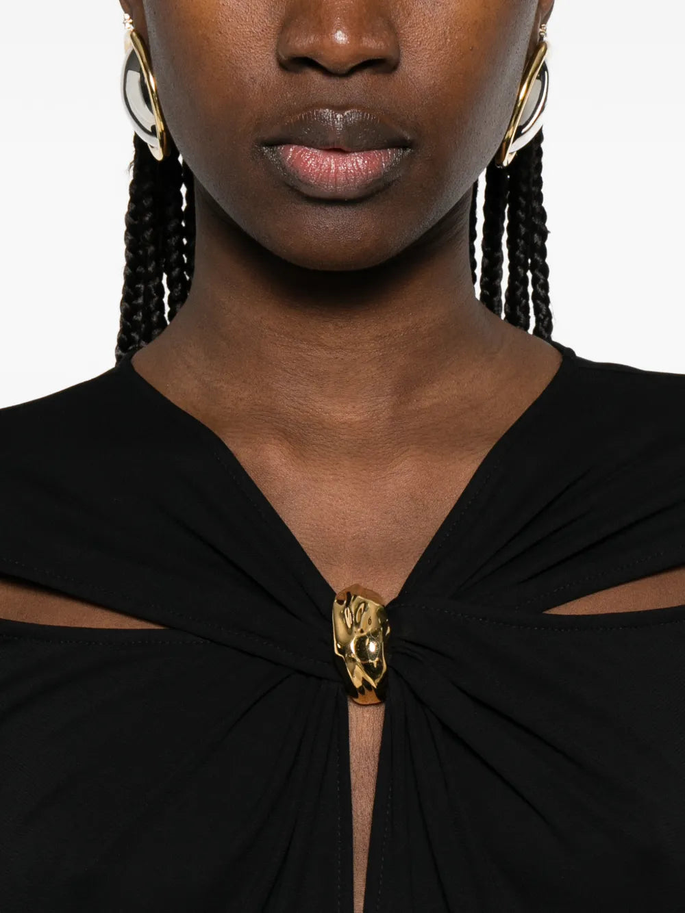 Elisabetta Franchi Long Sleeve Midi Dress