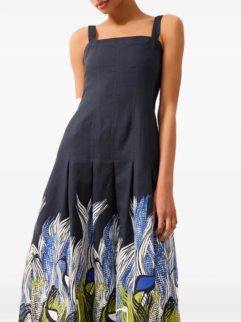 Marie Oliver Dixon Square Neck Printed Midi Dress