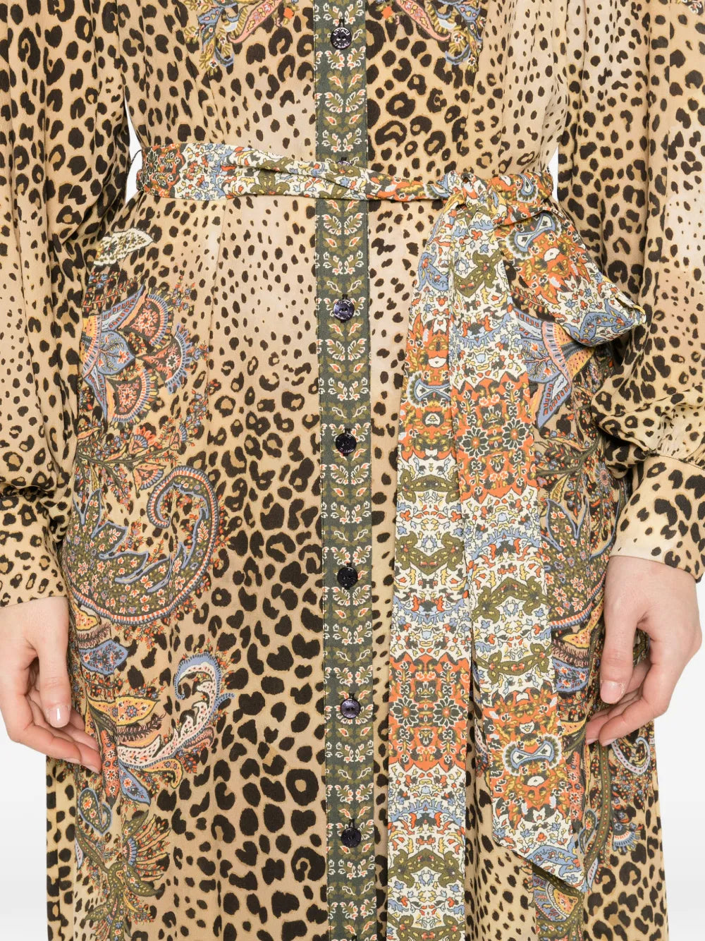 Etro Paisley Animal Print Midi Dress
