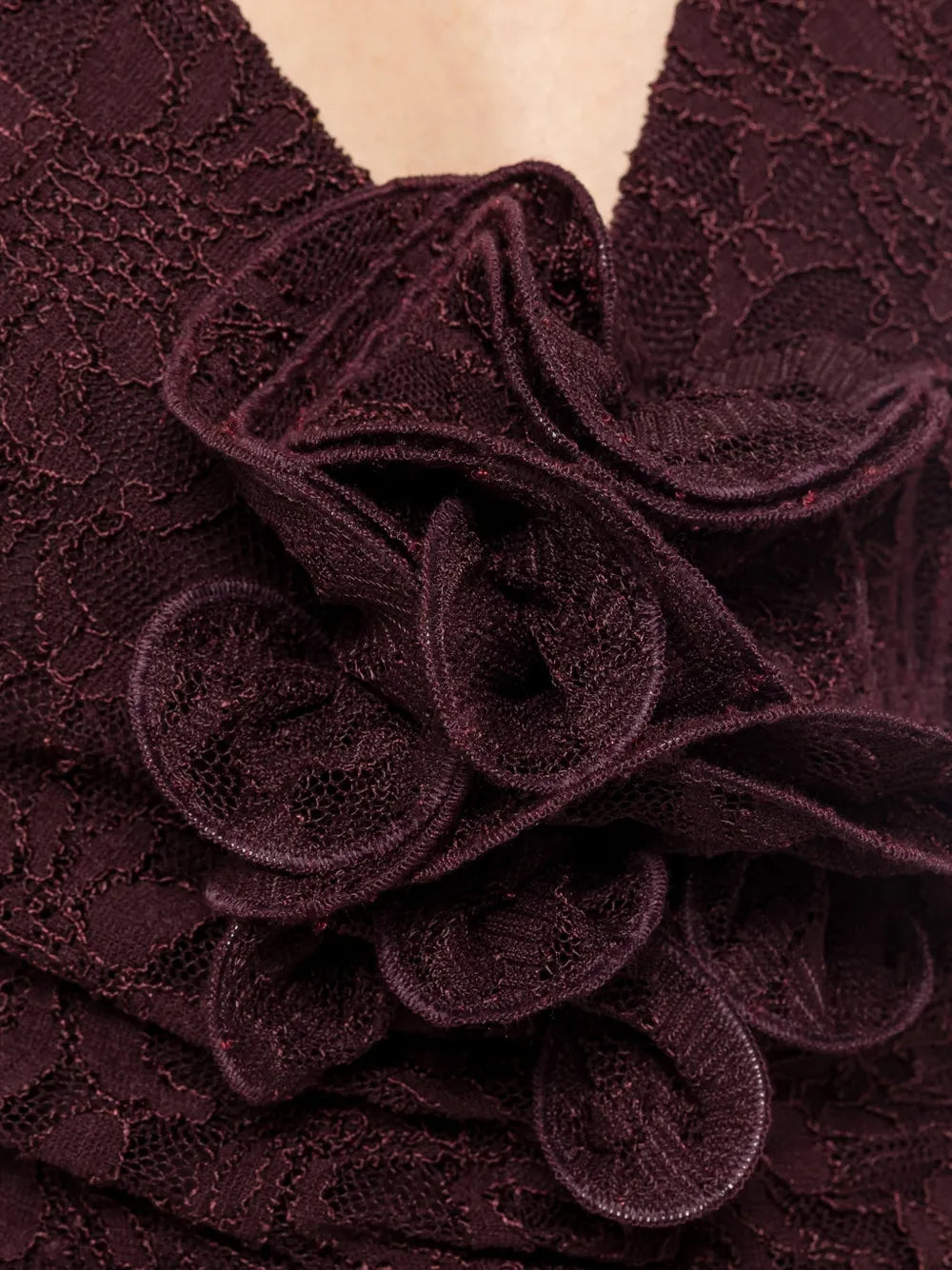 Nissa Floral Applique Lace Dress