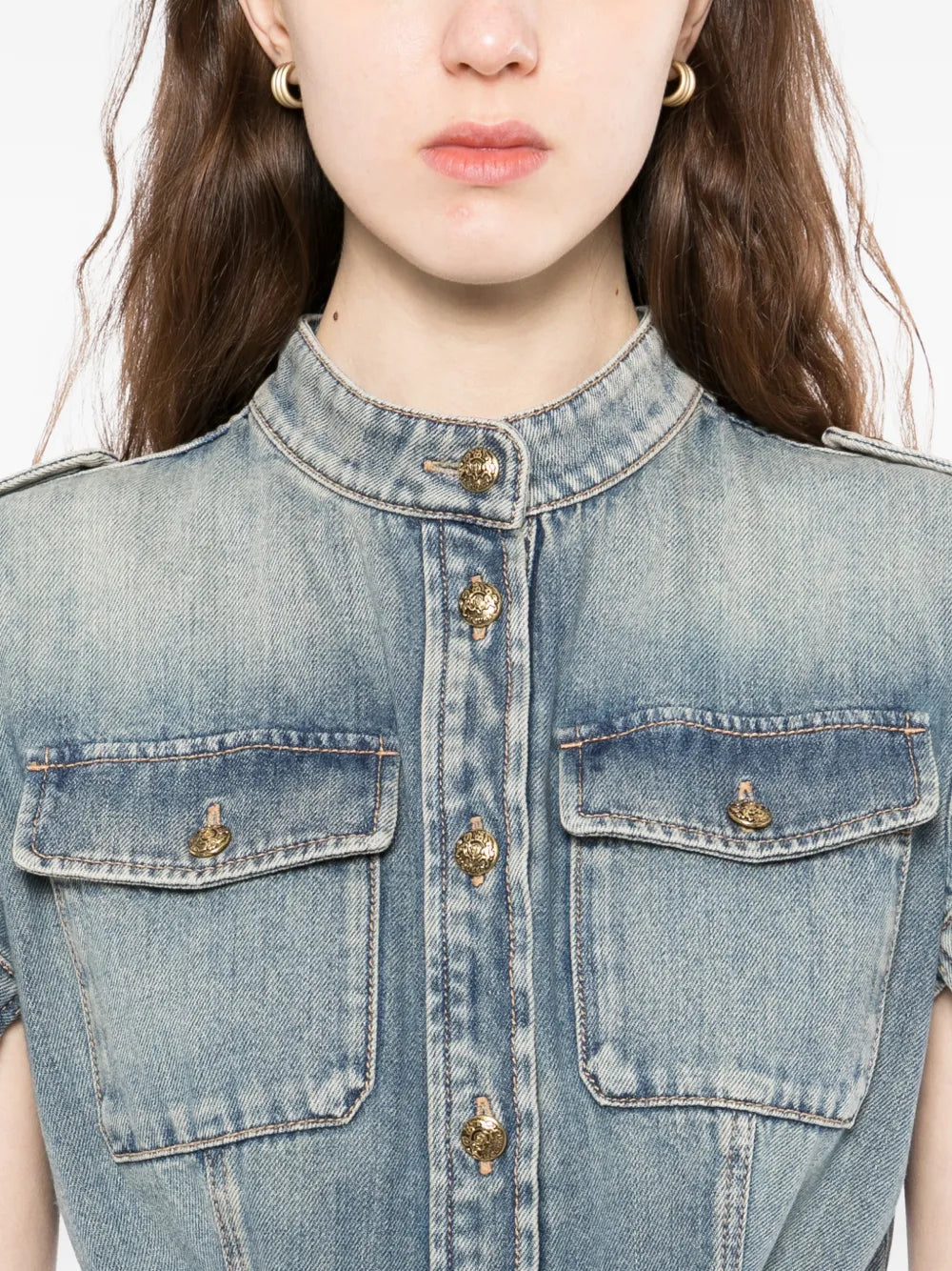 Alexander Mcqueen Denim Mini Dress