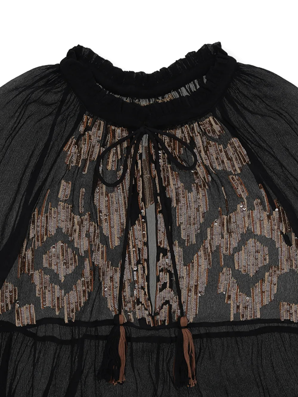 Fortela Arsia Embroidered Silk Maxi Dress