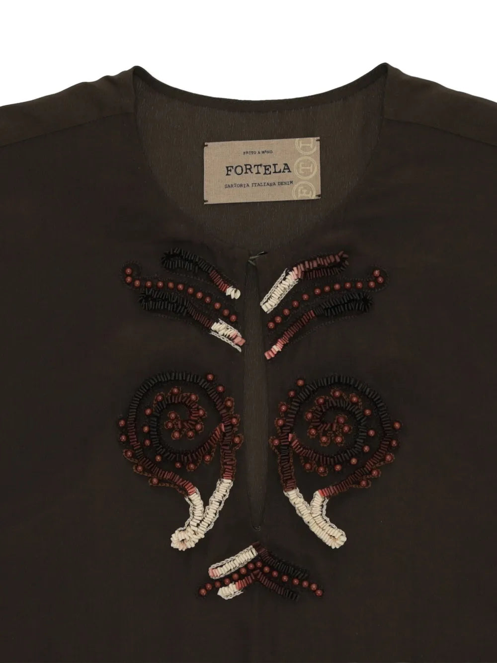 Fortela Allegral Embroidered V Neck Dress