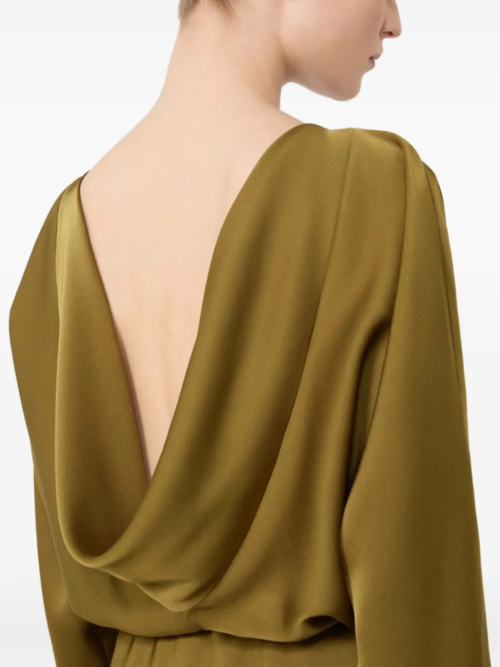 Max Mara Satin Belted Maxi Dress