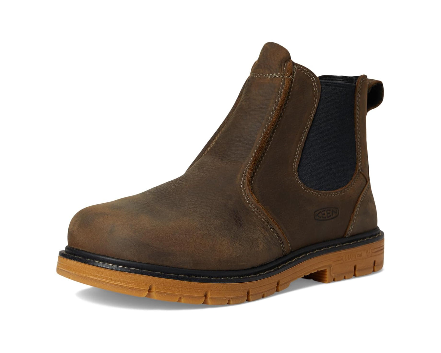 Men's KEEN Utility San Jose Pull-On Boot (Aluminum Toe) Cascade Brown/Gum