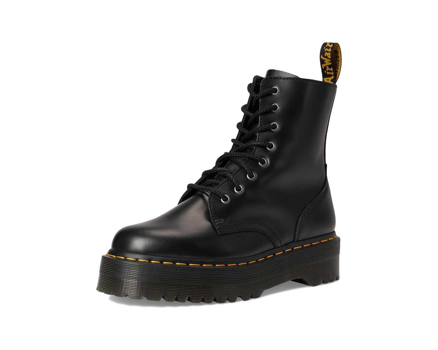 Men's Dr. Martens Jadon Smooth Leather Platform Boots Black Polished Smooth