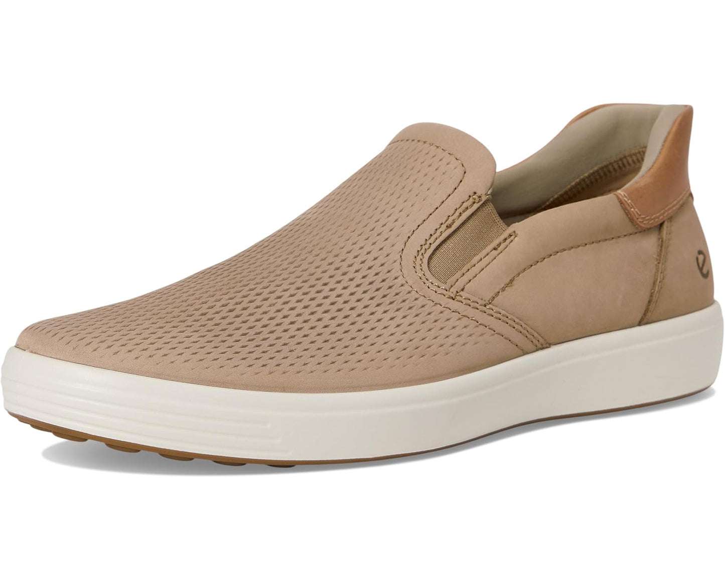 Men's ECCO Soft 7 Easy Slip On Sneaker Nutmeg Brown/Cashmere