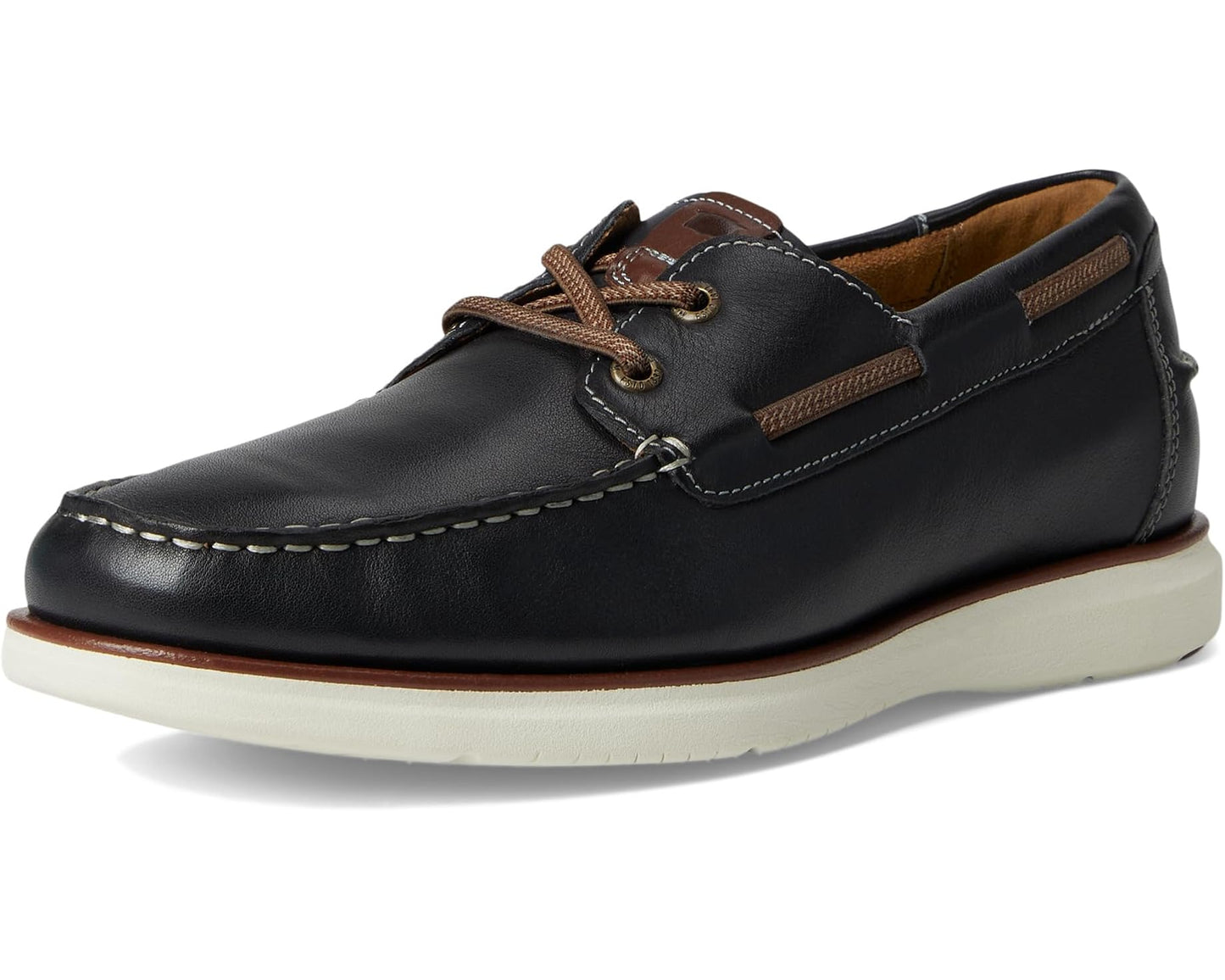 Men's Florsheim Tropics Elastic Lace Moc Toe Boat Shoes Navy