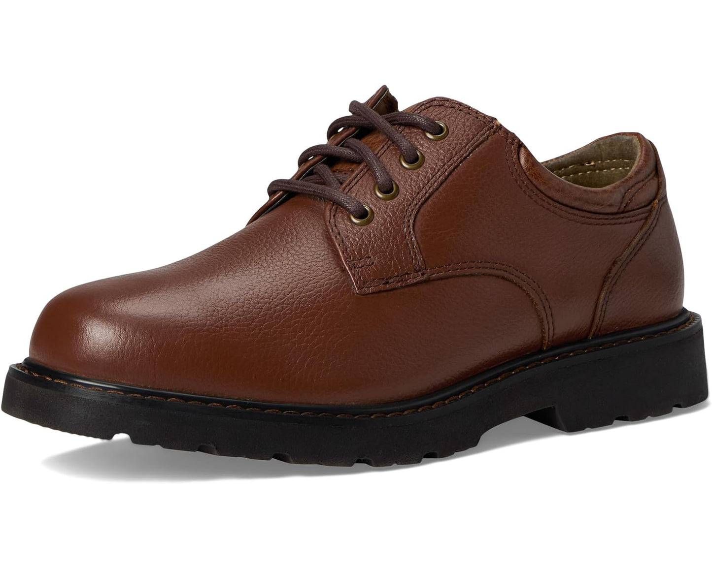 Men's Dockers Shelter Plain Toe Dark Tan Full Grain Leather
