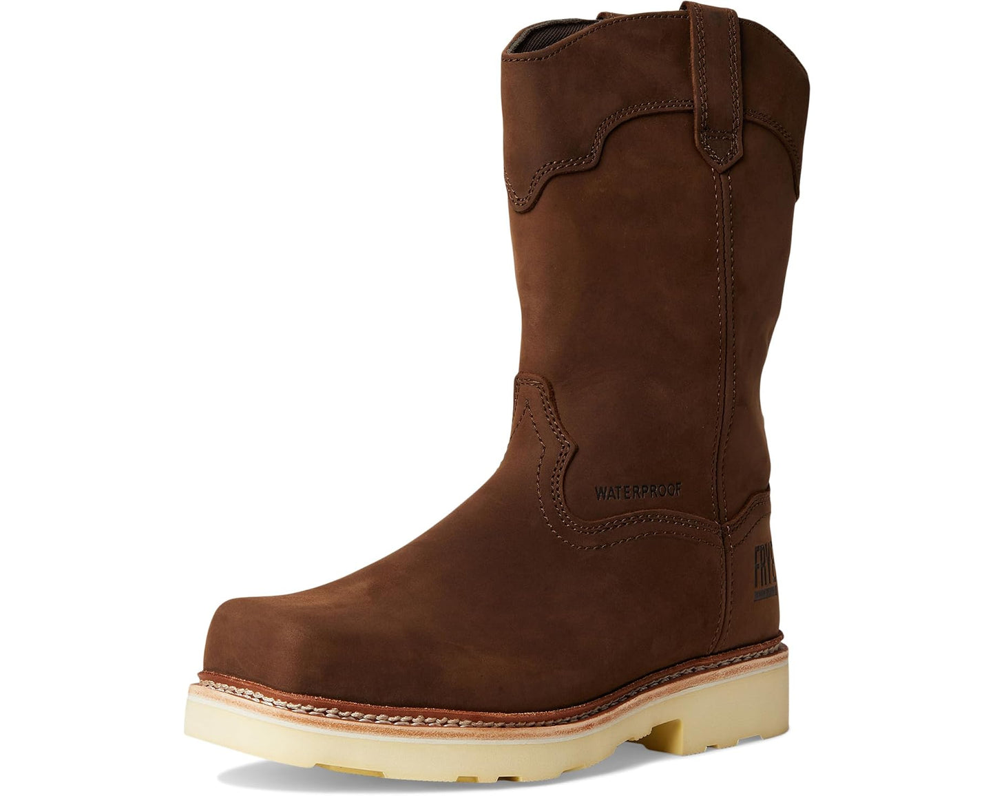 Men's Frye The Safety-Crafted Wellington Work Boots Dark Brown
