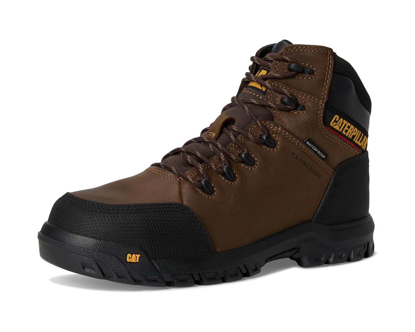 Men's Caterpillar Resorption Waterproof Composite Toe Seal Brown Leather