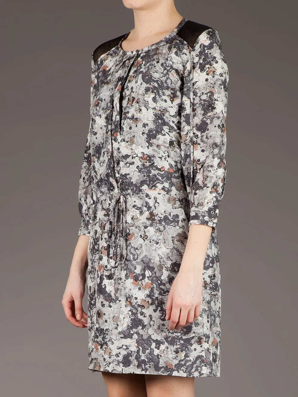 Edun Blotchy Print Shift Dress