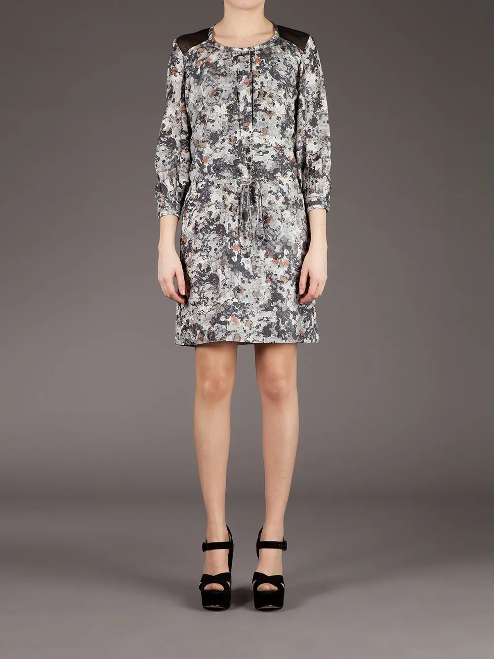 Edun Blotchy Print Shift Dress