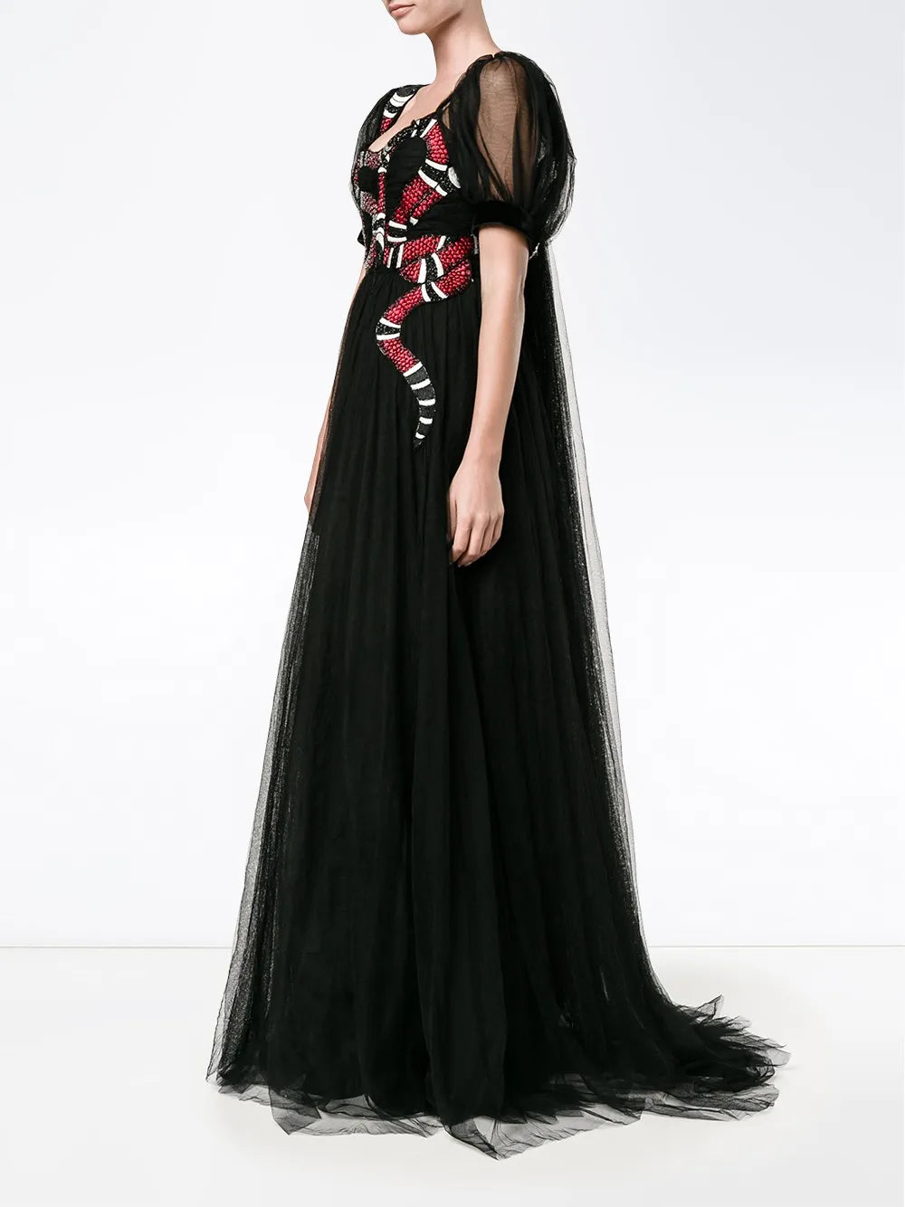 Gucci Snake Embroidered Tulle Gown