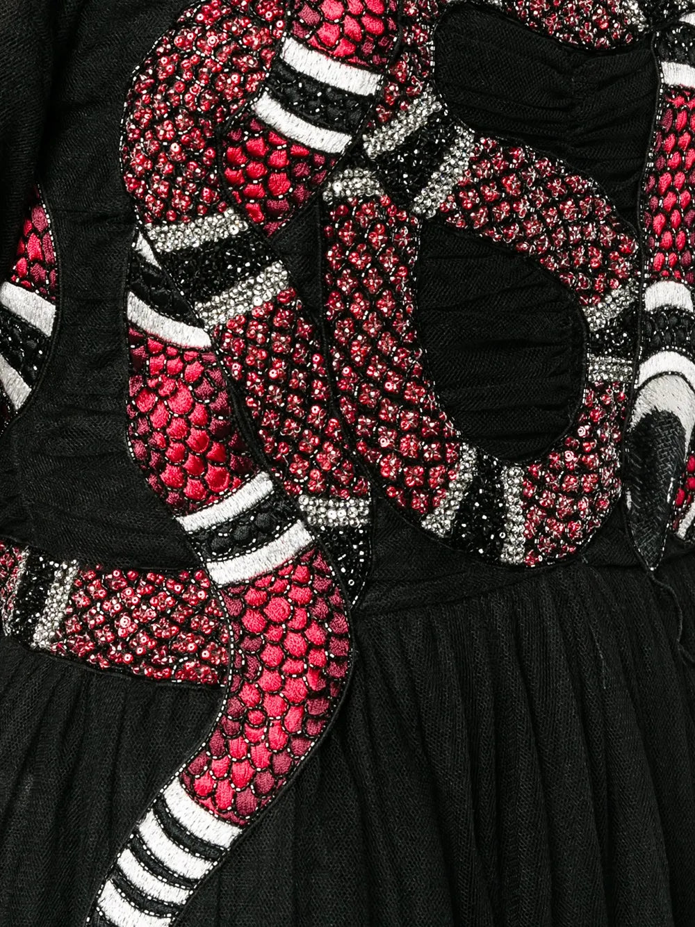 Gucci Snake Embroidered Tulle Gown