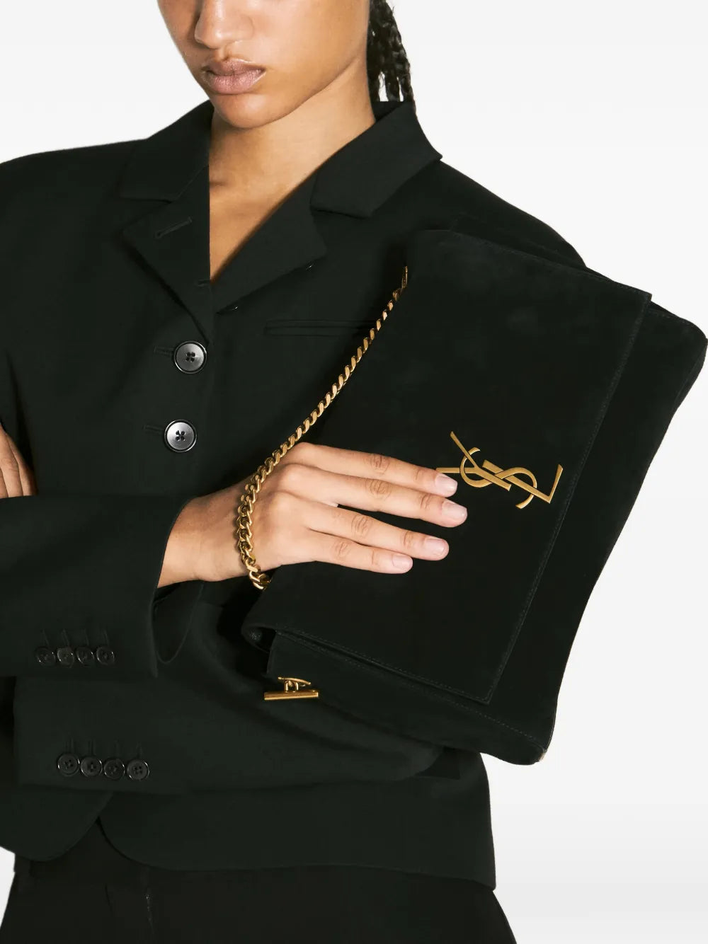 Saint Laurent Medium Kate Logo Plaque Shoulder Bag