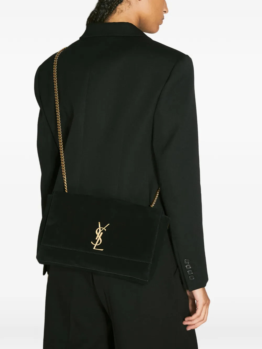 Saint Laurent Medium Kate Logo Plaque Shoulder Bag