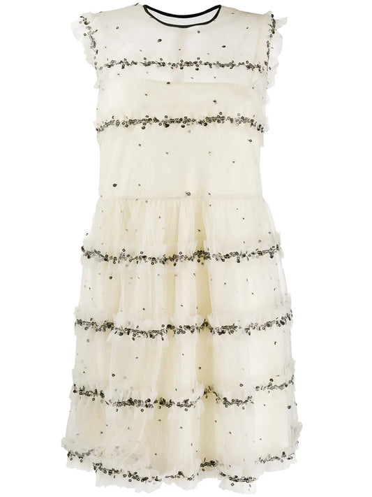 Red Valentino Tulle Tiered Mini Dress