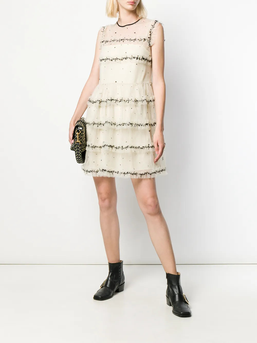 Red Valentino Tulle Tiered Mini Dress
