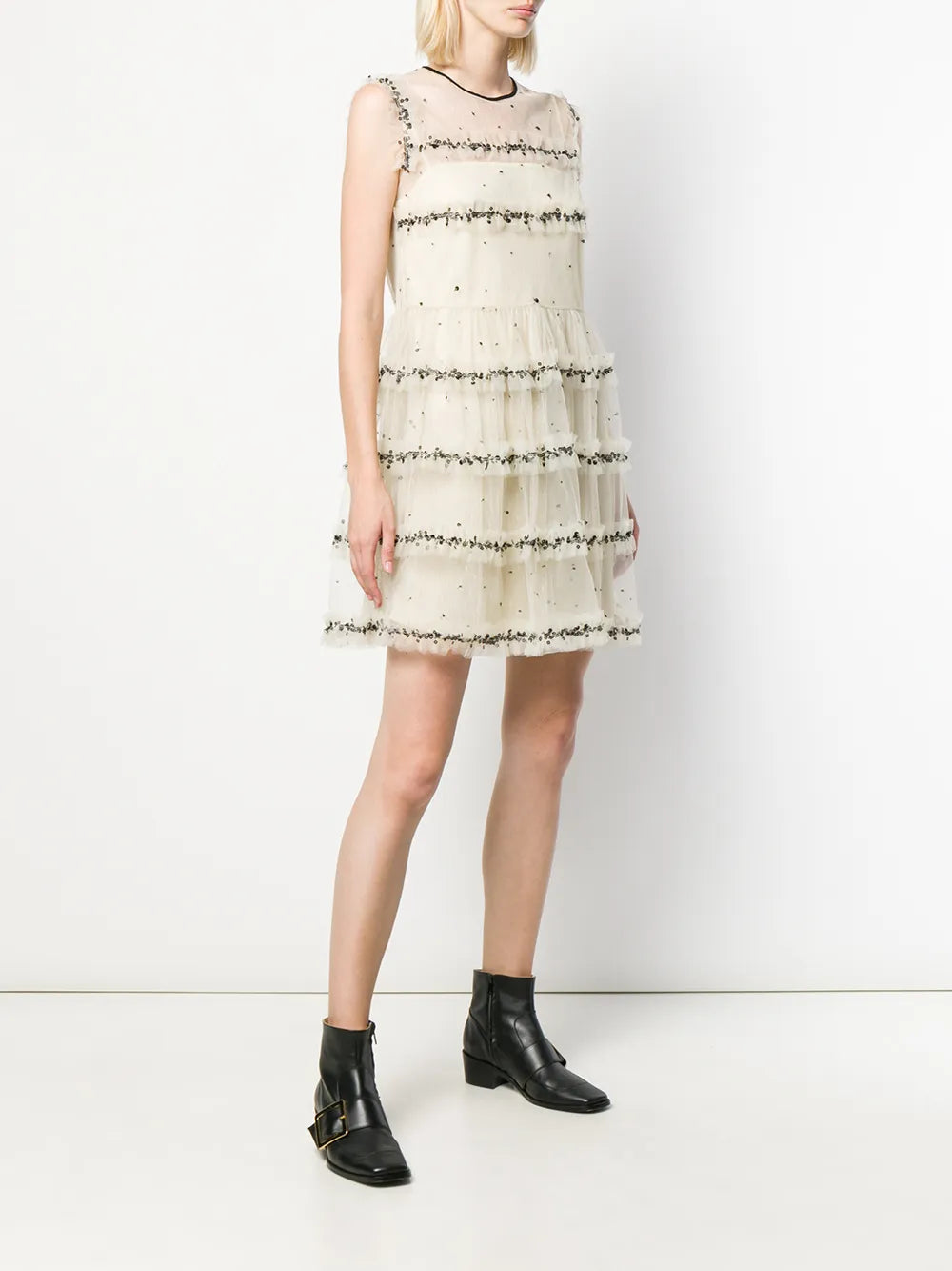 Red Valentino Tulle Tiered Mini Dress