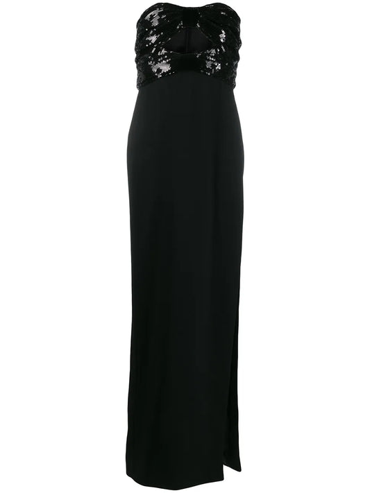 Saint Laurent Sequin Embellished Evening Gown