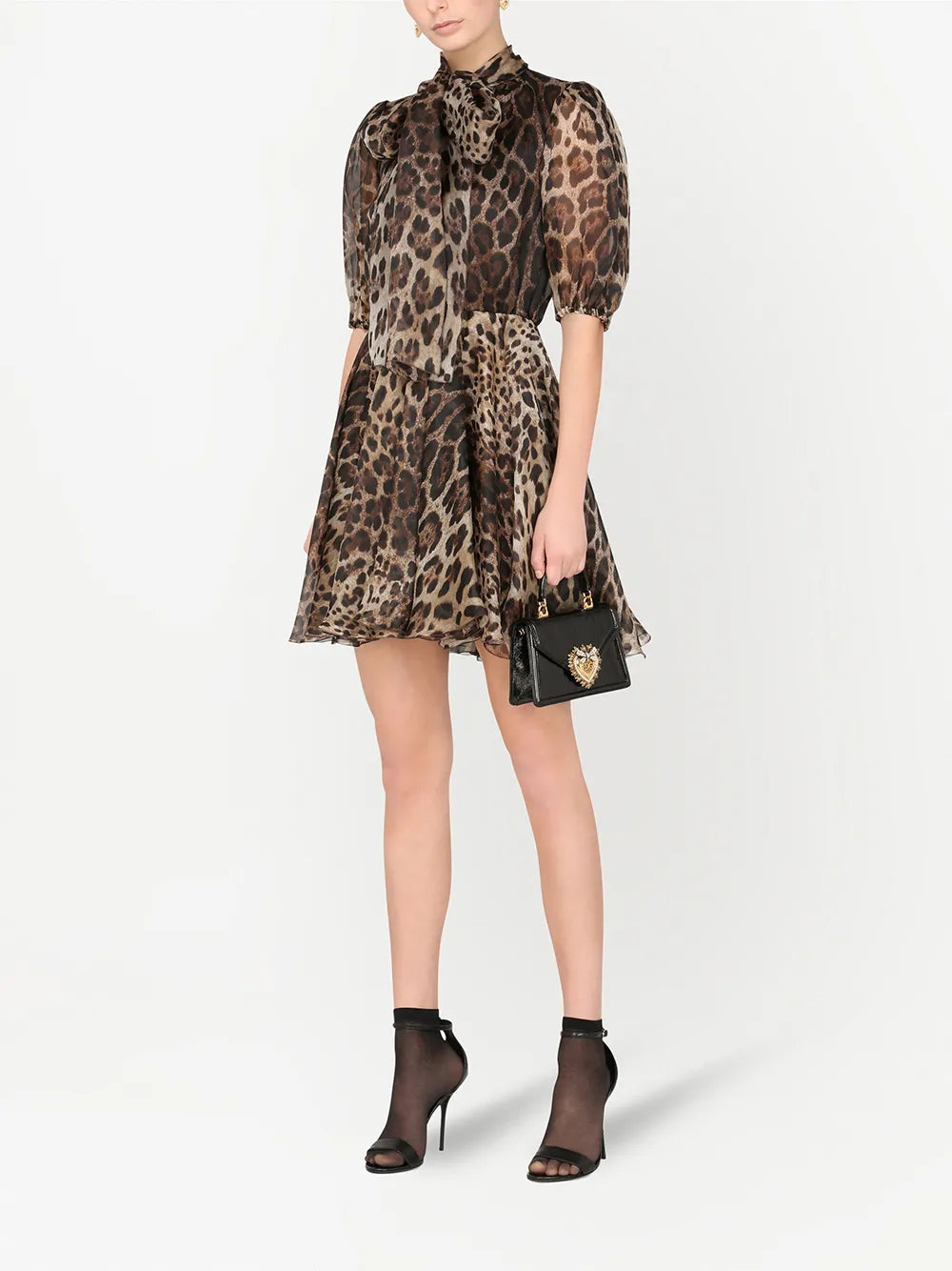 Dolce Gabbana Leopard Print Organza Minidress