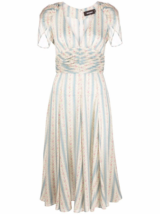 Dsquared2 Floral Print Flared Tea Dress