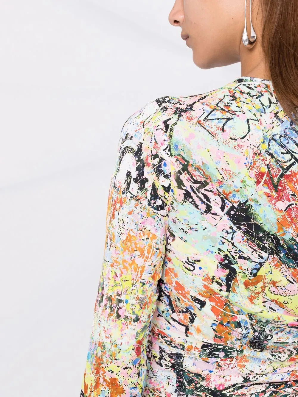 Dsquared2 Abstract Print Long Sleeve Dress
