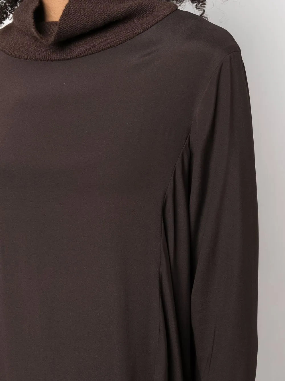 Kristensen Du Nord Draped Long Sleeve Midi Dress
