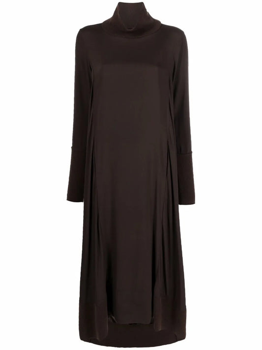 Kristensen Du Nord Draped Long Sleeve Midi Dress