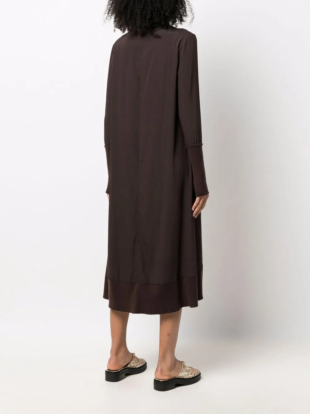 Kristensen Du Nord Draped Long Sleeve Midi Dress