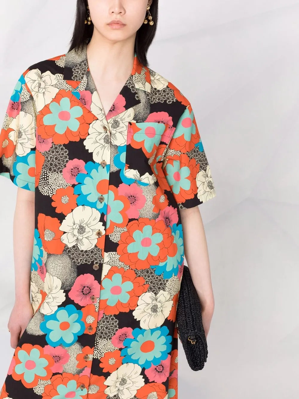 La Doublej Bowling Floral Shirtdress