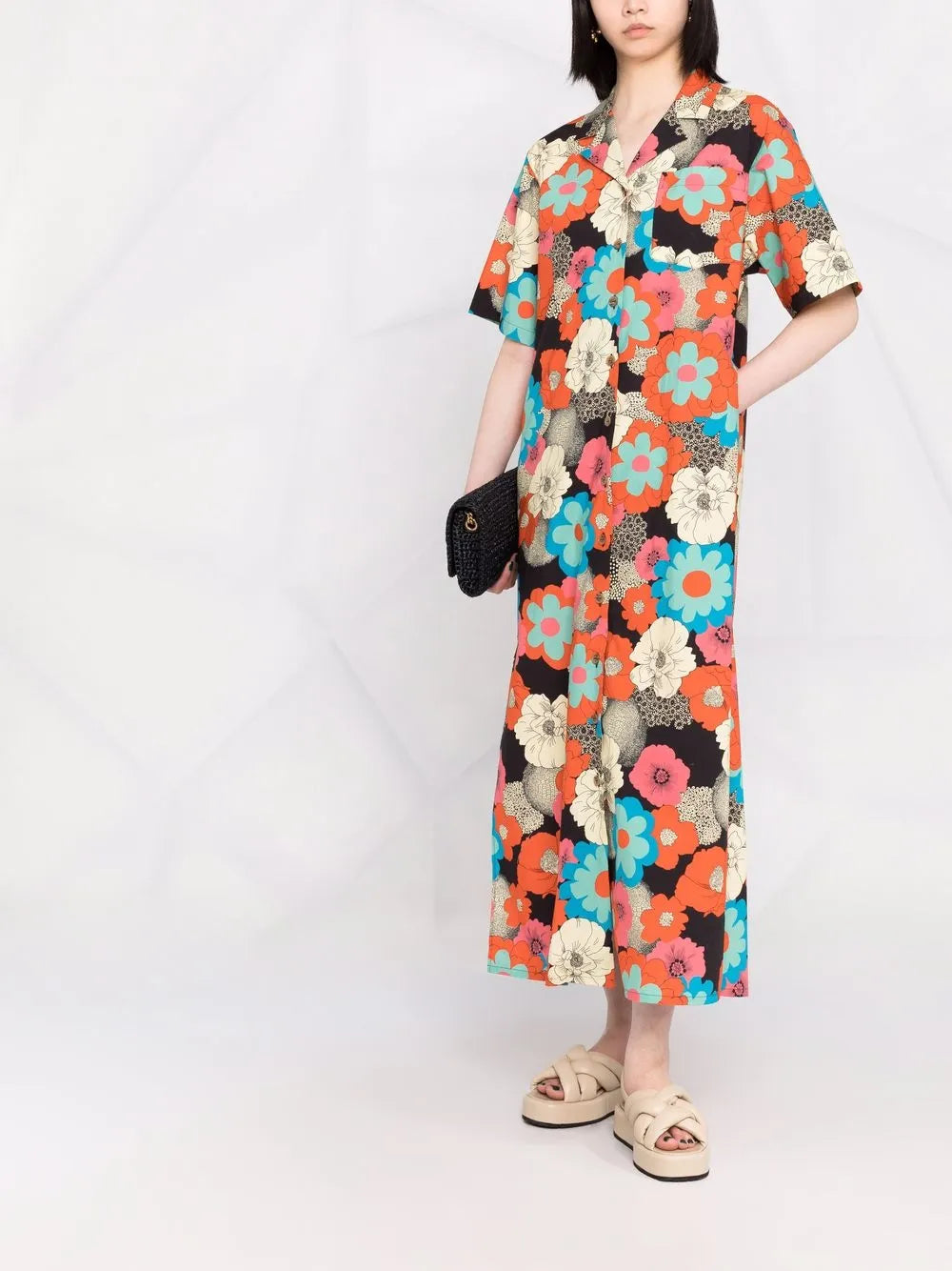 La Doublej Bowling Floral Shirtdress