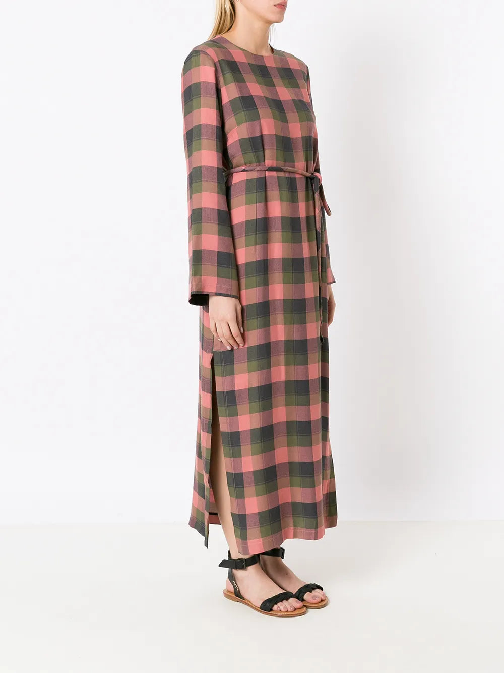 Olympiah Folk Checkered Shirt Dress
