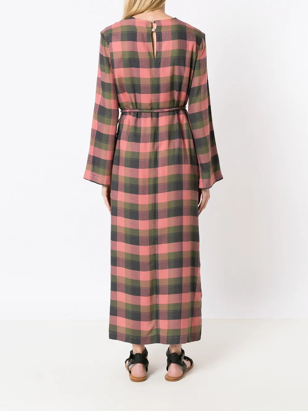 Olympiah Folk Checkered Shirt Dress