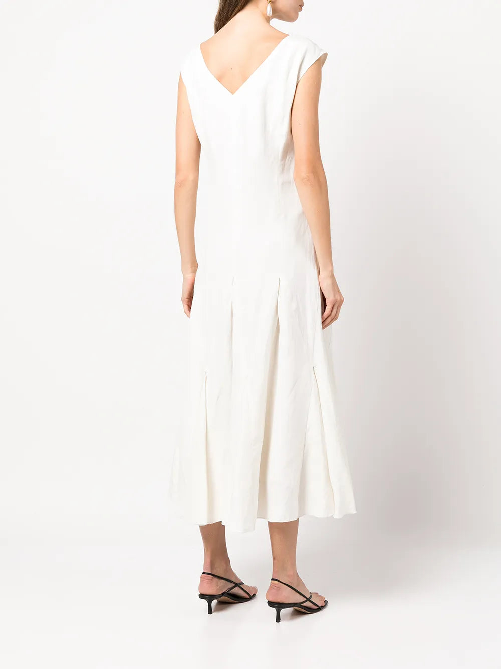 Voz Harlequin Silk Linen Midi Dress