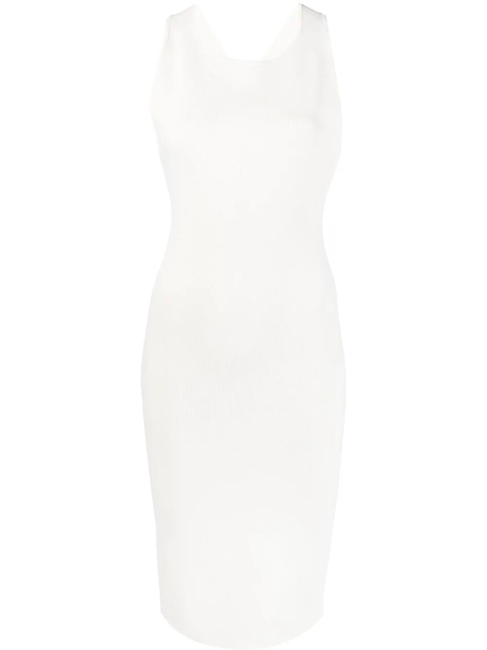 Yves Salomon Ribbed Cross Strap Midi Dress