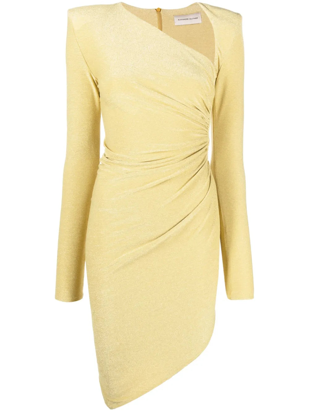 Alexandre Vauthier Metallic Sheen Asymmetric Fitted Dress