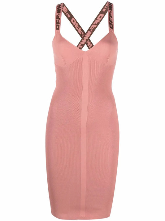 Off White Logo Strap Mini Dress