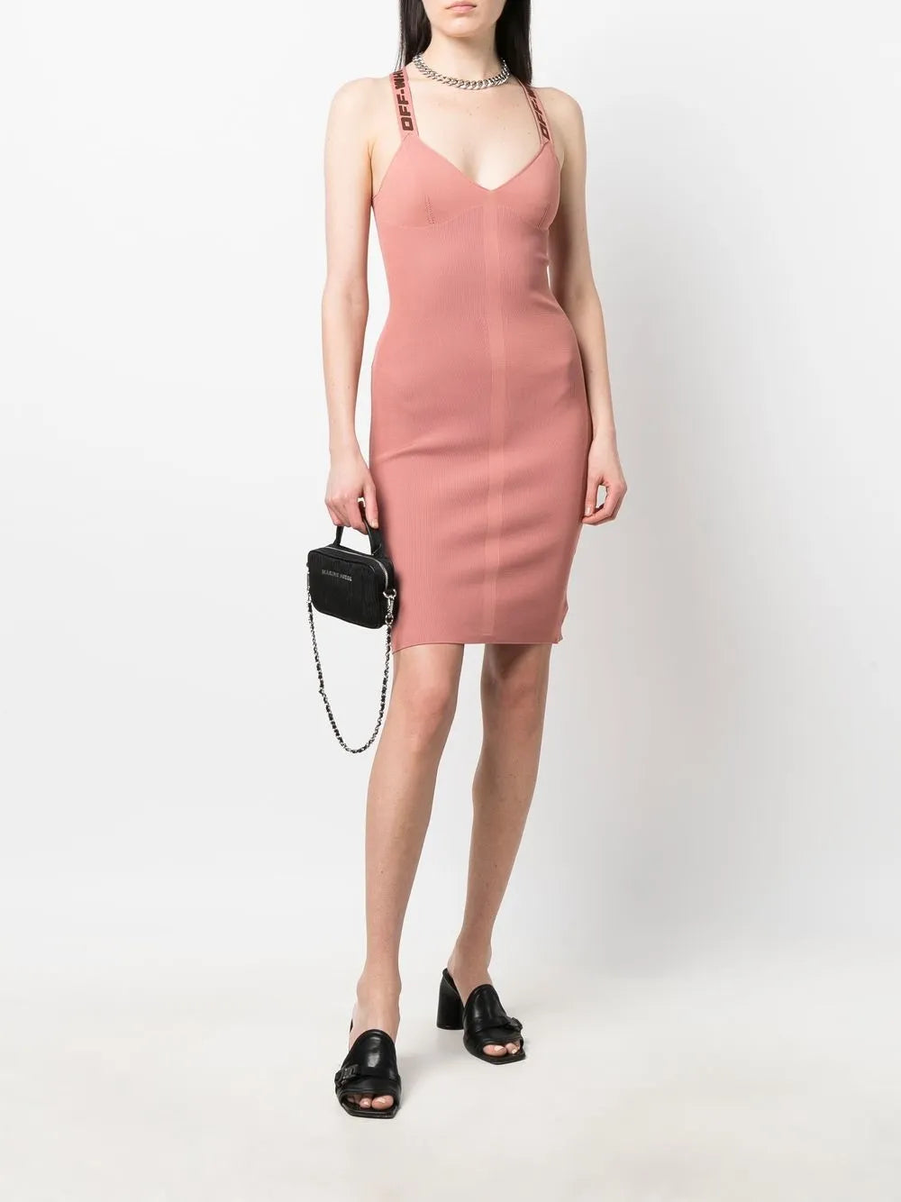 Off White Logo Strap Mini Dress