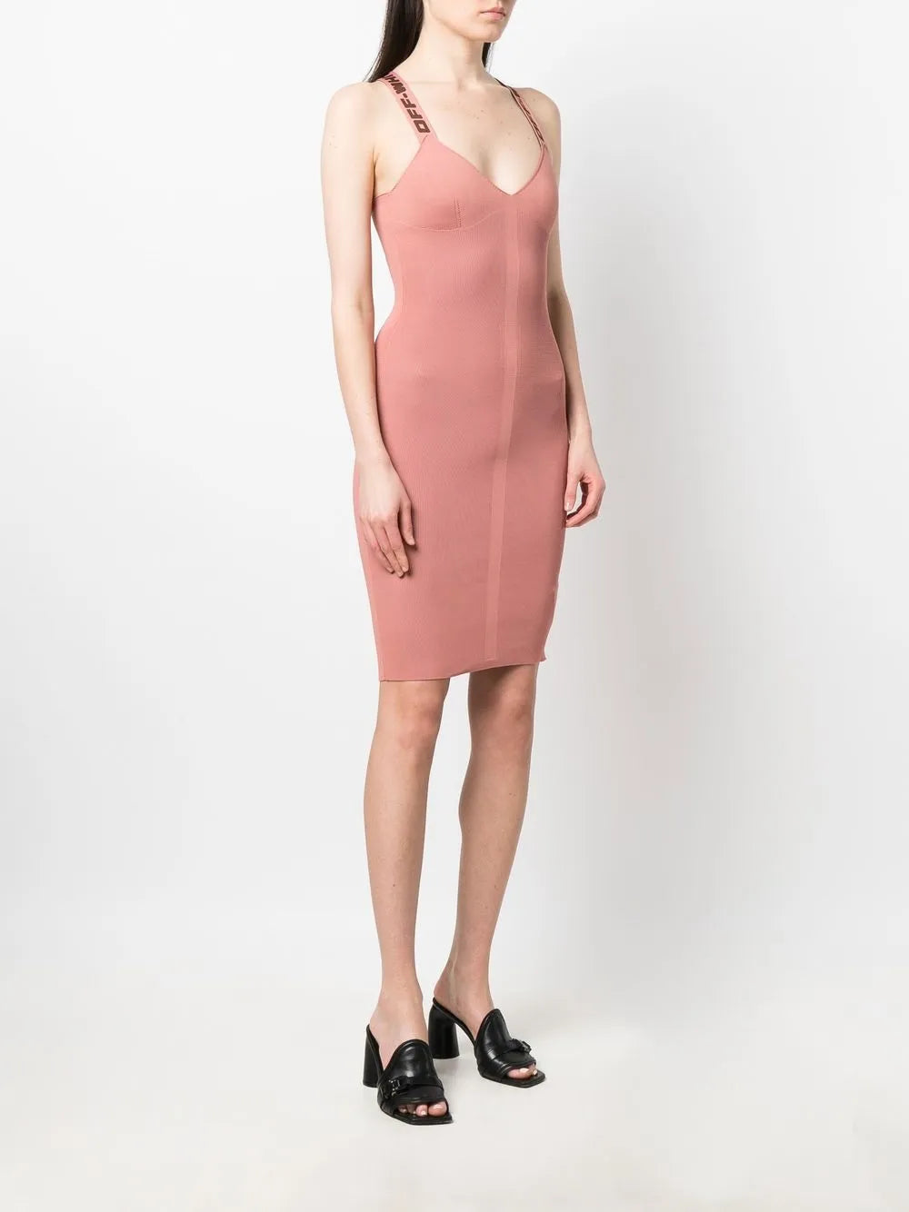 Off White Logo Strap Mini Dress