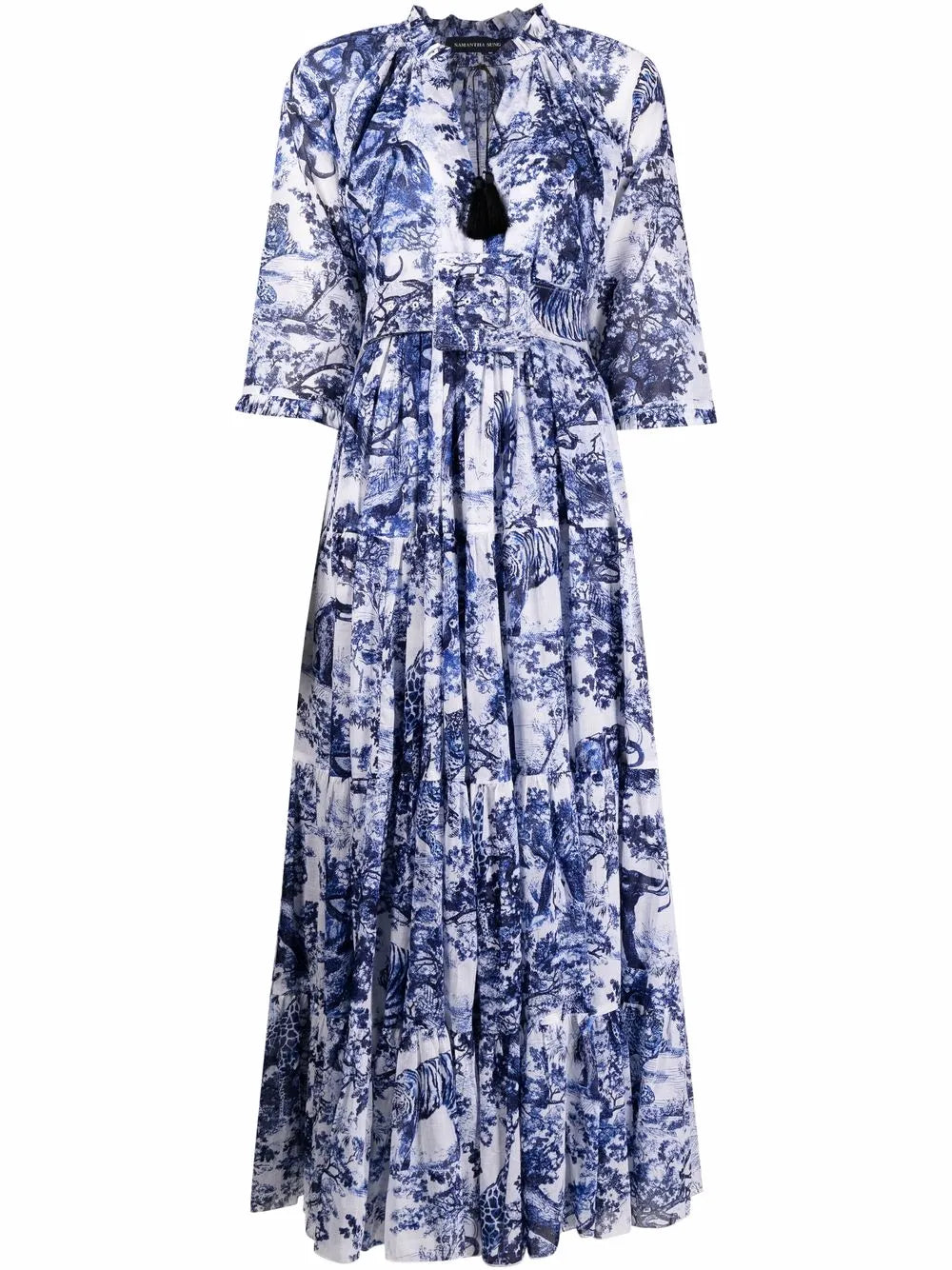 Samantha Sung Embroidered Midi Shift Dress