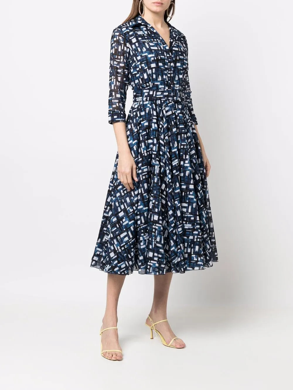 Samantha Sung Geometric Shirt Dress