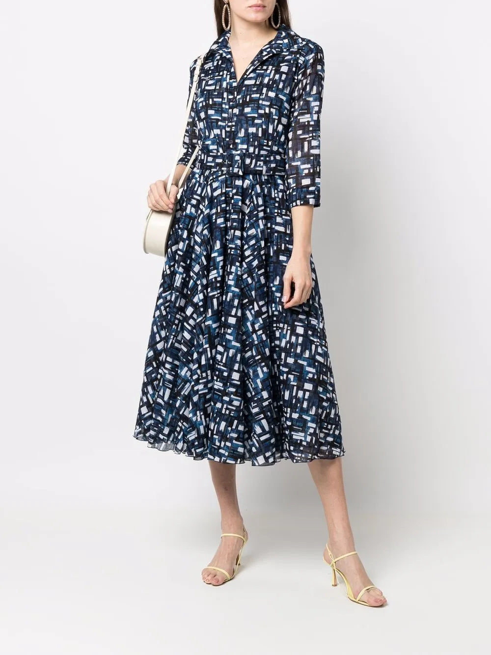 Samantha Sung Geometric Shirt Dress