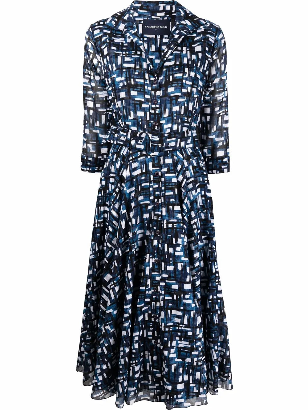 Samantha Sung Geometric Shirt Dress